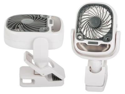 Verk 16033 Ventilátor s klipem USB, RGB 2 v 1 bílý