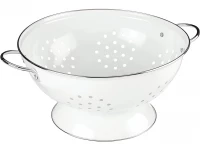 GGV Smaltovaný sitko, 23 cm, biela