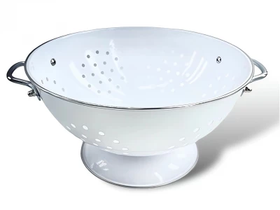 GGV Smaltovaný sitko, 23 cm, biela
