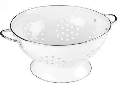 GGV Smaltovaný sitko, 23 cm, biela