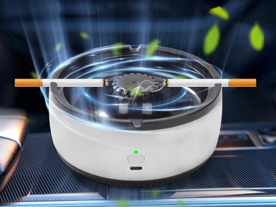 Verk 27207 Bezdýmný popolník s čističkou vzduchu 500mAh šedý