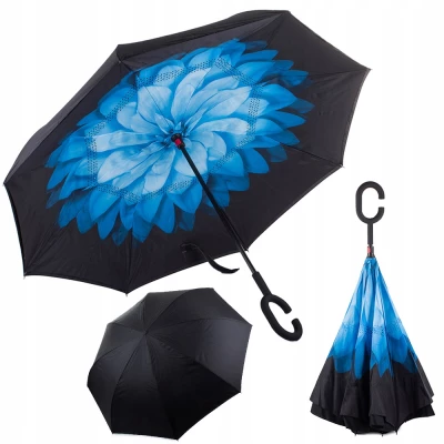 Verk 25000 Obrácený deštník 105 cm modrý 