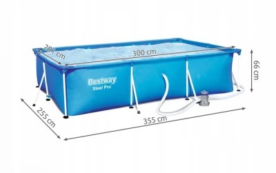 Bestway 56411 Steel Pro Frame bazén s konstrukcí 300 x 201 x 66 cm s kartušovou filtrací