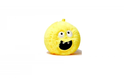 GGV 5566 Plyšový míč chlupatý pro děti 25 cm, žlutá
