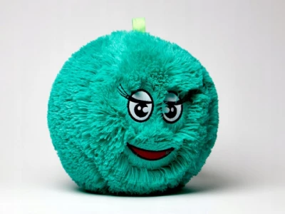 GGV 5566 Plyšový míč chlupatý pro děti 25 cm, zelená