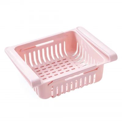 Pronett XJ5262 Úložný box do lednice s nastavitelnou velikostí 20 - 28 cm růžový