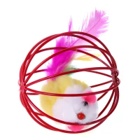 Nuxie Interaktivní hračka pro kočky – myš v kleci růžová
