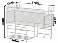Verk 27228 Závěsný oraganizér s háčky, černá