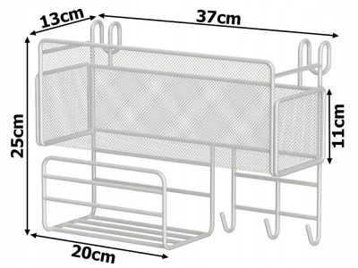 Verk 27228 Závěsný oraganizér s háčky, černá