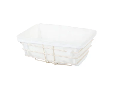 Verk 27210 Košík kovový s odnímateľnou podšívkou 24 x 17 x 10 cm, biela