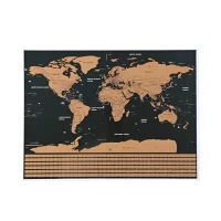 Malatec Velká Stírací mapa světa s vlajkami Deluxe 82 x 59 cm černá