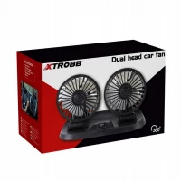 Xtrobb 23222 Dvojitý ventilátor do auta černý