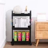 Verk 27259 Regál na kolečkách, 3 police černá