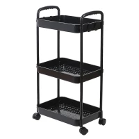 Verk 27259 Regál na kolečkách, 3 police černá