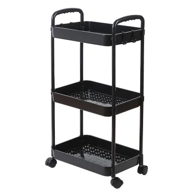 Verk 27259 Regál na kolečkách, 3 police černá