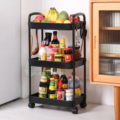 Verk 27259 Regál na kolečkách, 3 police černá