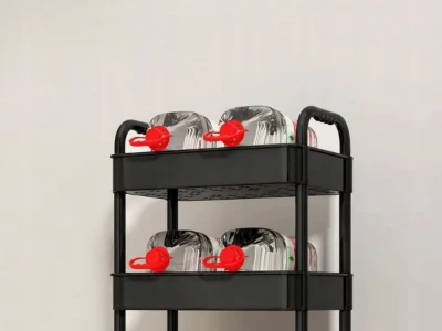 Verk 27259 Regál na kolečkách, 3 police černá