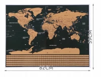 Malatec 23442 Velká Stírací mapa světa s vlajkami 82 x 59 cm + příslušenstvím černá