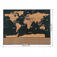 Malatec 23442 Velká Stírací mapa světa s vlajkami 82 x 59 cm + příslušenstvím černá