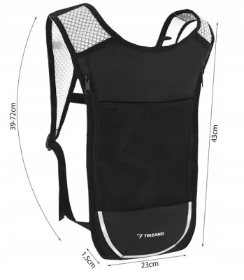 Trizand 23489 Ultralehký sportovní batoh s vodním vakem 2 l, černá
