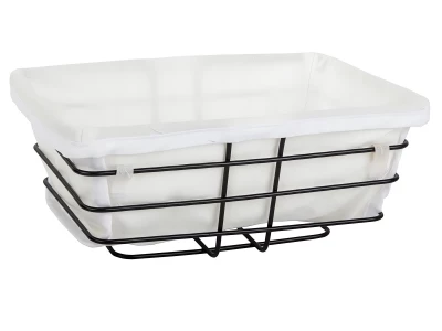 Verk 27210 Košík kovový s odnímateľnou podšívkou 24 x 17 x 10 cm, čierna