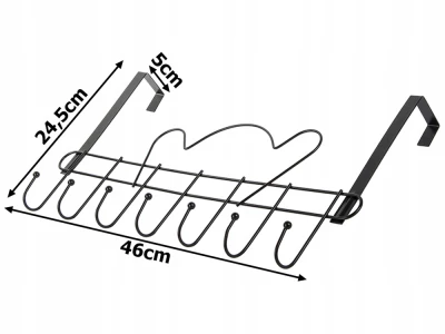 Verk 27217 Závesný vešiak na dvere 46 cm 7 háčikov, biela