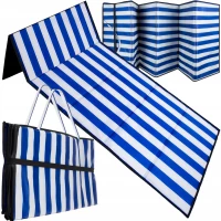 Trizand 23137 Skládací rohož na kempování, pláž 190 x 66 x 1 cm, modrobílá