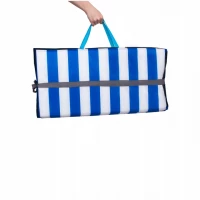 Trizand 23137 Skládací rohož na kempování, pláž 190 x 66 x 1 cm, modrobílá