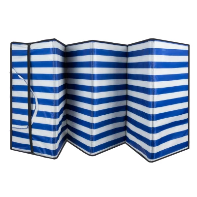 Trizand 23137 Skládací rohož na kempování, pláž 190 x 66 x 1 cm, modrobílá