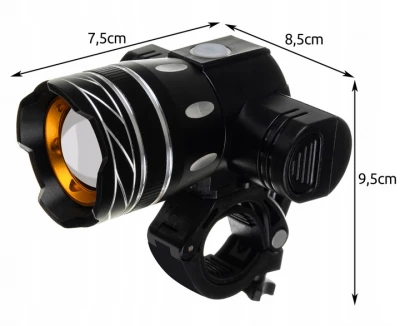 Trizand 23681 Sada LED osvětlení na kolo, T6,  AKU 2 ks
