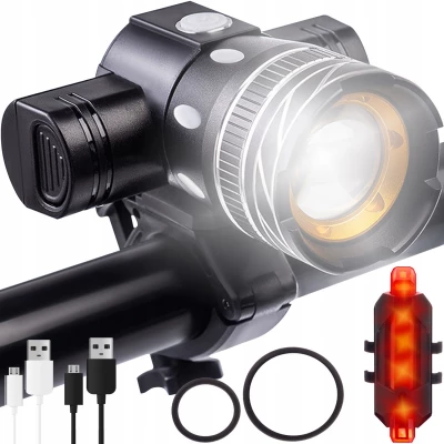 Trizand 23681 Sada LED osvětlení na kolo, T6,  AKU 2 ks