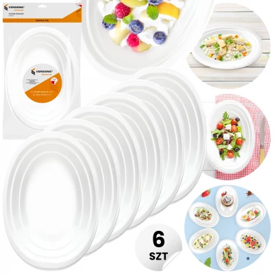 Vergionic 8053 Talíř oválný, plast, 14,5 x 21,5 cm 6 ks