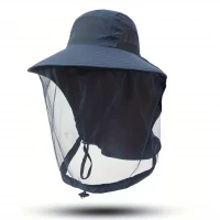 Pronett XJ5374 Rybářský klobouk s moskytiérou, tmavě modrá