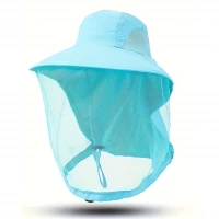 Pronett XJ5374 Rybářský klobouk s moskytiérou, tmavě modrá