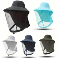 Pronett XJ5374 Rybářský klobouk s moskytiérou, tmavě modrá