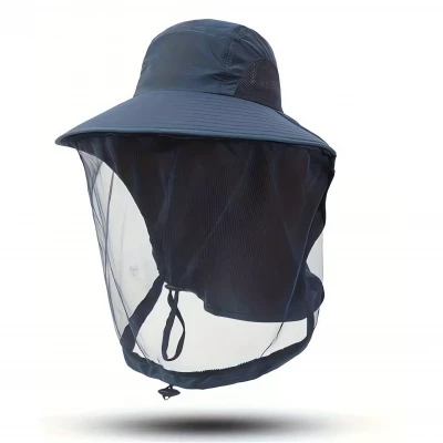 Pronett XJ5374 Rybářský klobouk s moskytiérou, tmavě modrá