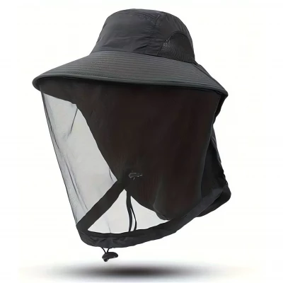 Pronett XJ5374 Rybářský klobouk s moskytiérou, tmavě modrá