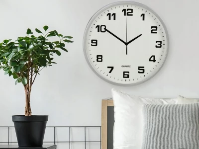 Verk 27067 Nástenné hodiny analógové 20 cm strieborné