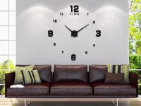 Verk 27062 Designové 3D nalepovací hodiny 130 cm černé