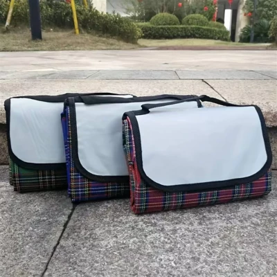 Pronett XJ5439 Pikniková deka 150 x 150 cm károvaná modrá