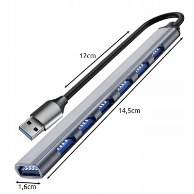 Izoxis 24374 Mini USB Hub 1 port 3.2 + 6 porty 2.0