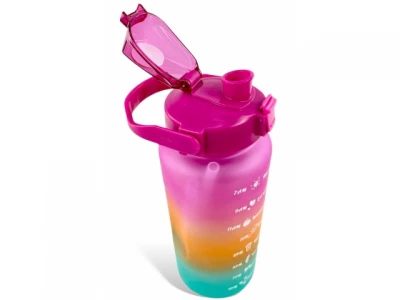 GGV Motivační lahve na vodu 3 ks, 2000 ml, 900 ml, 300 ml modrooranžovozelená