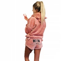 Verk 24556 Chlpaté dámske pyžamo MEOW veľ. M, ružová