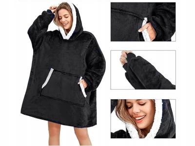 Verk 24558 Televizní mikina s kapucí, oversize, černá