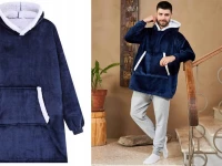 Verk 24558 Televizní mikina s kapucí, oversize, tmavě modrá
