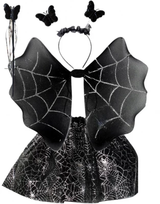 Verk 26115 Dětský kostým Halloween čarodějnice, pavouk, černá