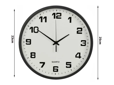 Verk 27068 Nástěnné hodiny analogové 25 cm černé