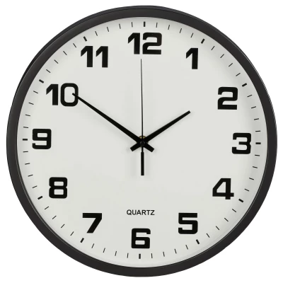Verk 27069 Nástěnné hodiny analogové 30 cm černé