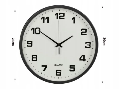 Verk 27069 Nástěnné hodiny analogové 30 cm černé