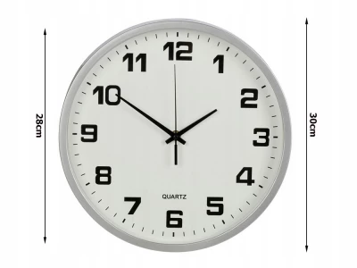 Verk 27069 Nástěnné hodiny analogové 30 cm stříbrné